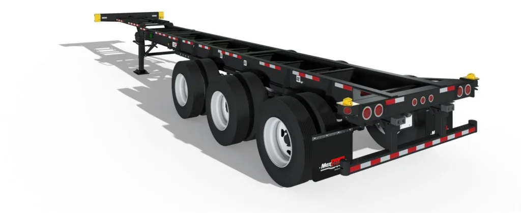Max-Atlas 40 to 53 ft tridem extendable container chassis, manufacturer image